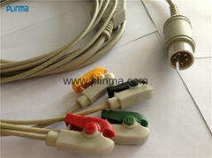 one piece M&B ECG cable 6 pin 5 leads clip used for CD2000