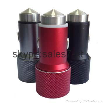 Dual USB car charger with aluminum alloy body part 5