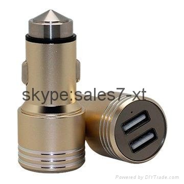 New design product with 3.4A aluminium alloy car charger for smartphone 5