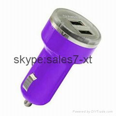 Fashionable mini dual USB car charger