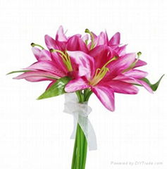 26cm high Lily bonquet flower for table wedding decoration