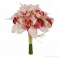 beautiful artificial bouquet for wedding decoration,silk orchid bush flower  4