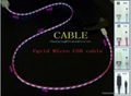 EL Visible current chasing flowing Light Micro USB 2.0 Data Sync Charge cable