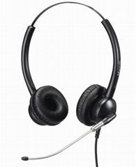 Binaural style call center telephone headset