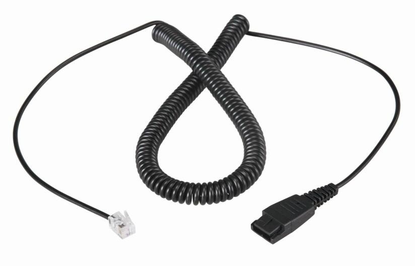 RJ9 coiled headset connecting cord