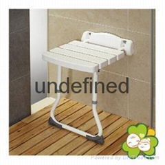 Wall folding tripod attached bath chair