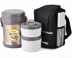 Vacuum insulated lunchbox heat insulation bottle two container vacuum food jar