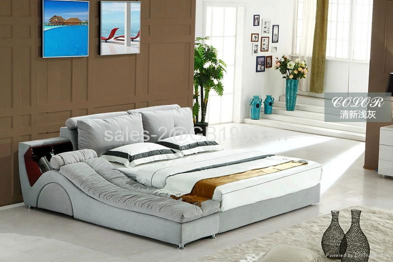 Popular Fabric Bed With Side Leisure Chaise  2