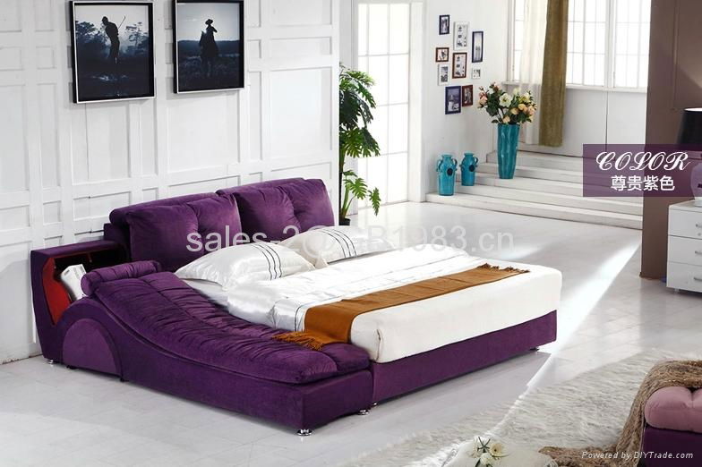 Popular Fabric Bed With Side Leisure Chaise  3