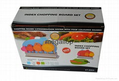 New Index Chopping Board Set with 4 Measuring Cups