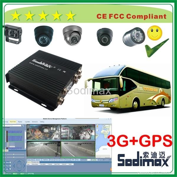 Top quality 4/8 channel 3g gps kingston micro sd card mobile dvr for bus fleet 