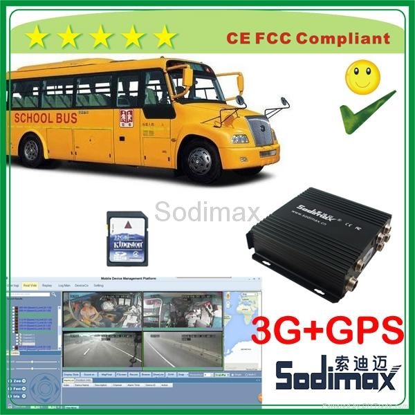 Top quality 4/8 channel 3g gps kingston micro sd card mobile dvr for bus fleet  3