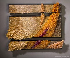 Modern decorative grass in the wind Hand blown glass sculpture wall art