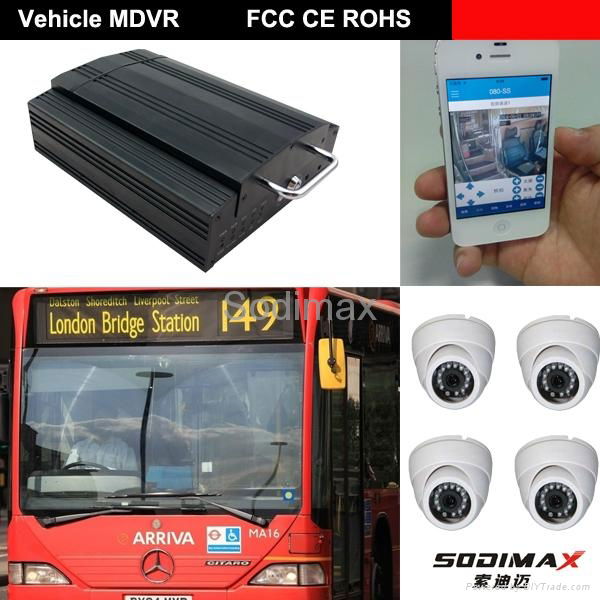 4CH RealTime Mobile Car Video DVR/car rearview mirror camera dvr With GPS  2