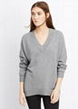 lady cashmere sweater V neck 1