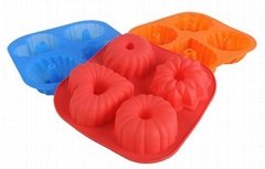 100% Food Grade 4-Different Patterns Silicone Donut Mold