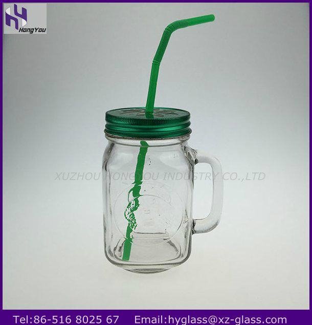 450ml mason glass jar with handle