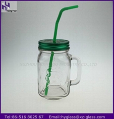 450ml mason glass jar with handle