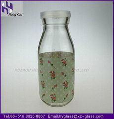 Glass milk bottle