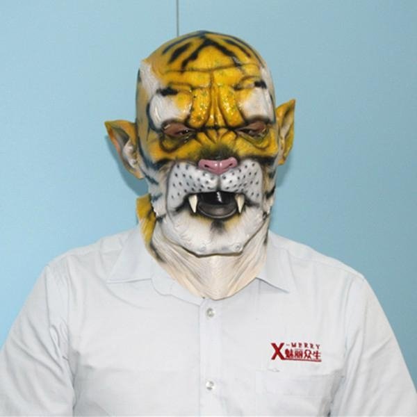 Male leopard animal latex mask for stag party halloween  5