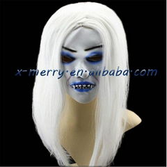 Horror ghost mask with long hair for hallwoeen costumes masks