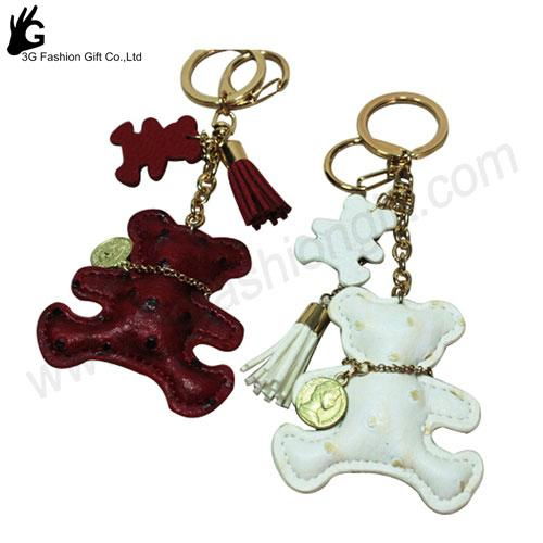 handbag keychain Brand bag charm brand leather bear keychain keyring  2