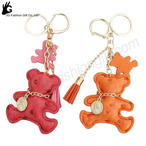 handbag keychain Brand bag charm brand leather bear keychain keyring 