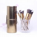 Gold naked2 12pc makeup brush set travel tool with cyliner brush cup holder 5