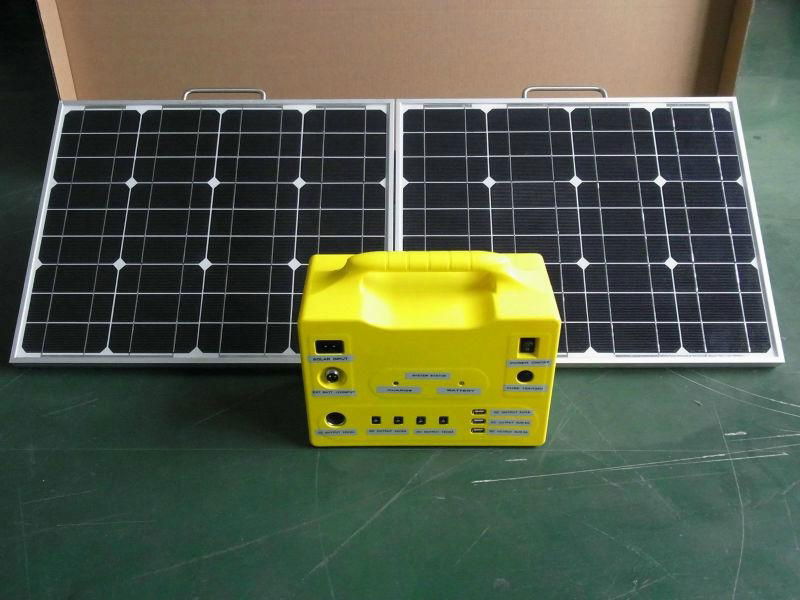  small portable solar power system/ solar generator for light, cellphone, fans d