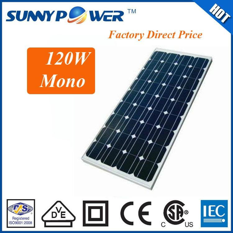 120w mono pv solar panel with aluminium frame 