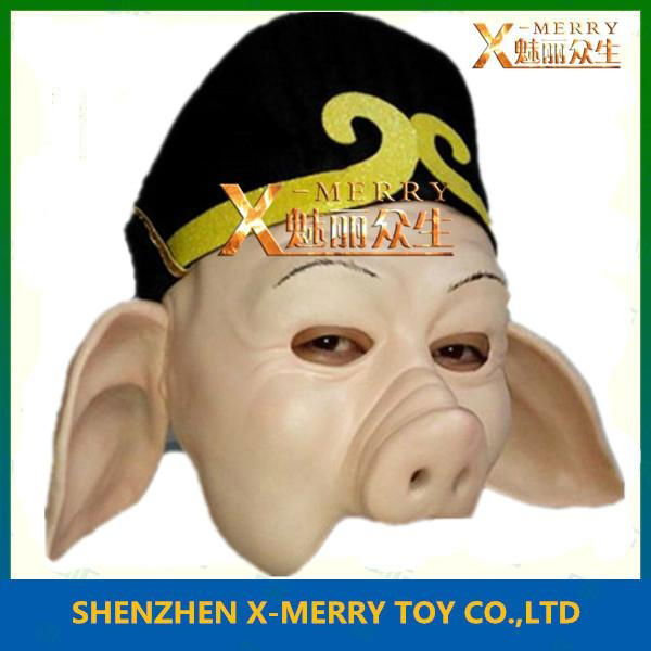 funny adult latex mask pig king mask halloween makeup