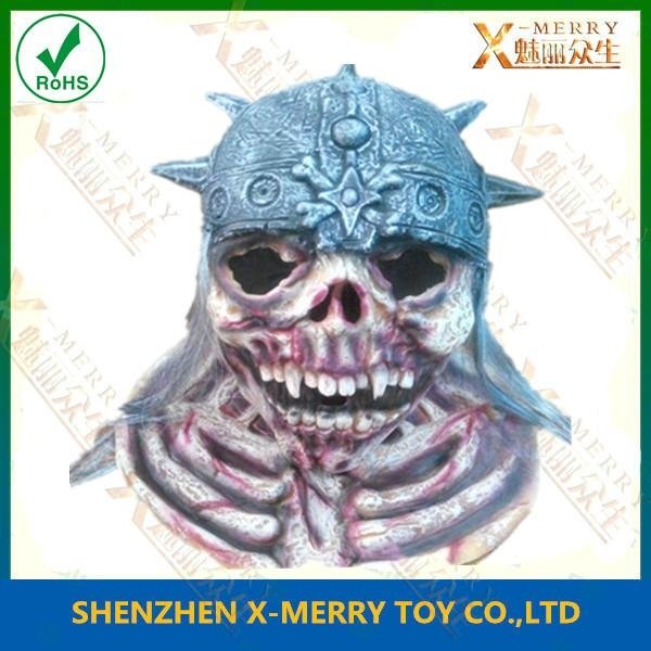 skeleton soldier halloween latex mask scary cosplay