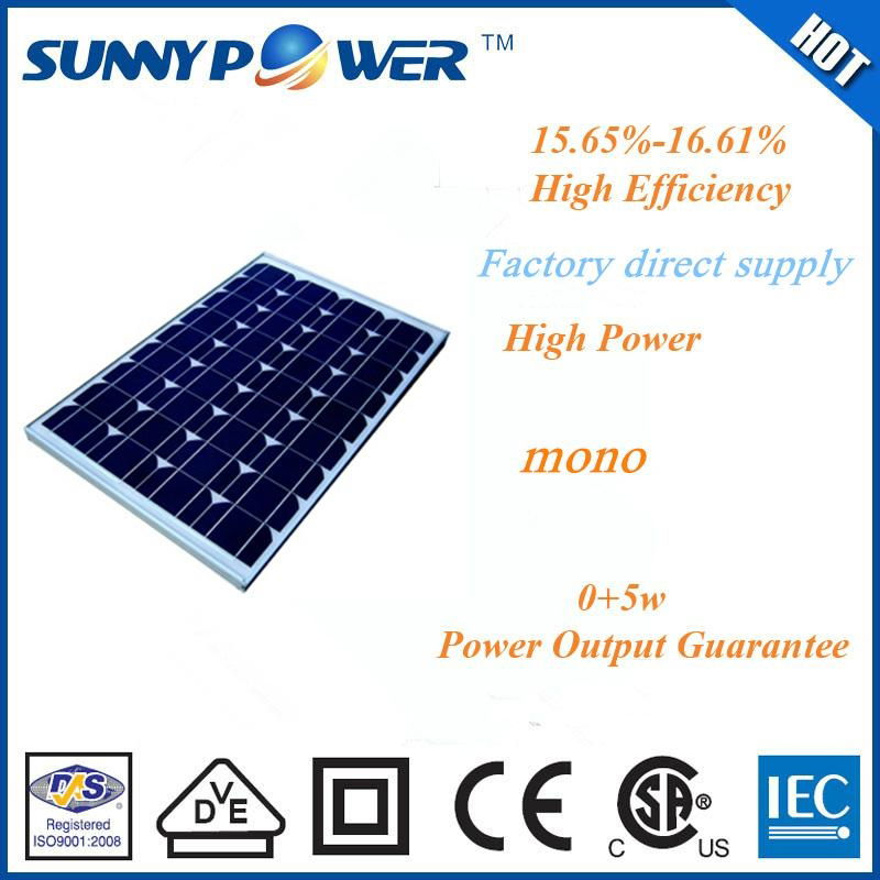 65w mono pv solar module with ISO CE IEC CSA certificates dongguan facto