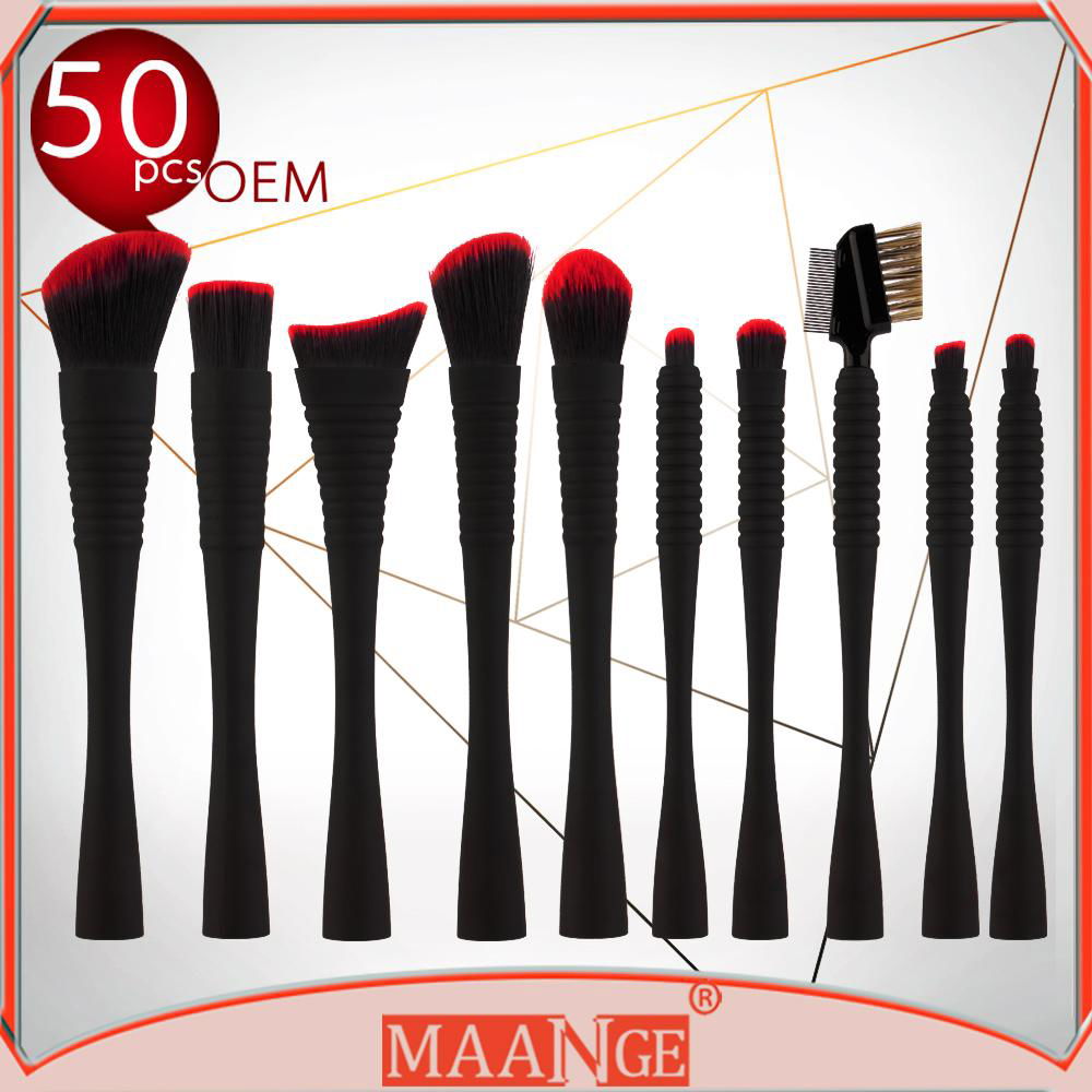 50pcs OEM MAANGE plastic handle angled kabuki eyebrow brushes/angled brow brush  4