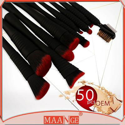 50pcs OEM MAANGE plastic handle angled kabuki eyebrow brushes/angled brow brush  5