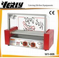 CE certificate 5 rollers Hot dog Grill with glass cover