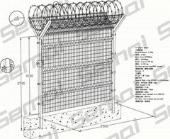 Welded Fence with Raozr Wire Type