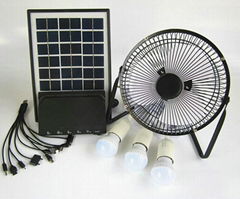 Solar energy light with fan 3W LED bulb 5W solar panels