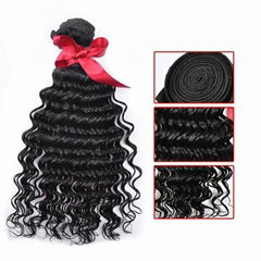 EVET Malaysian Kinky Curly Virgin Hair 3 Bundles Human Hair Natural Color Malays