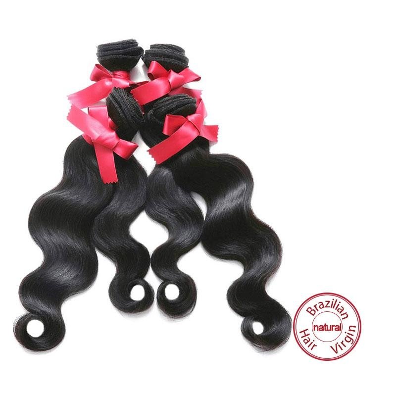 EVET Brazilian Virgin Hair Body Wave Hair Weaving Extension  4