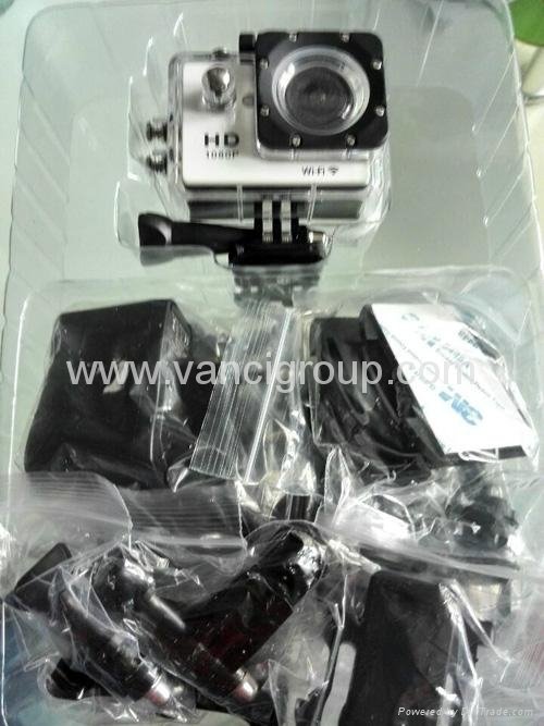 WiFi 2.0-inch LCD Underwater Action Camera, HD 1080P 170° Viewing Angle 3