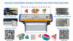 52inch double system with comb economic flat knitting machine