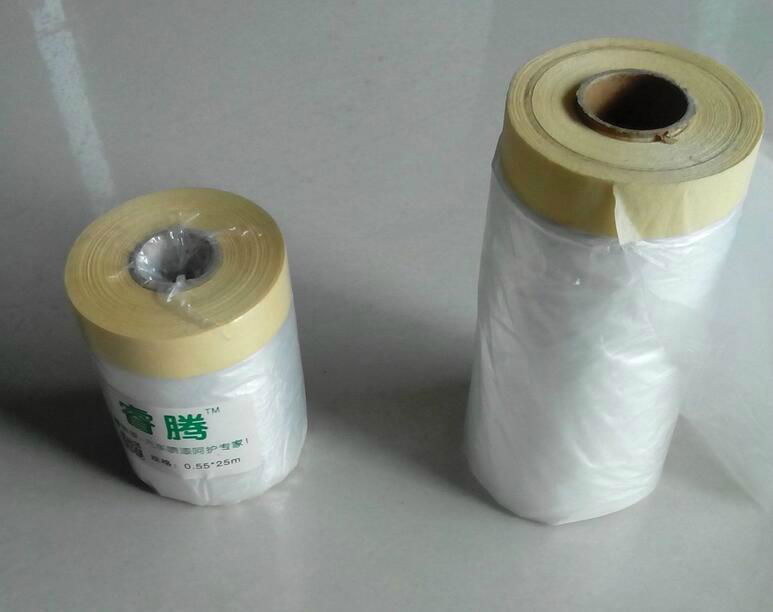 Plastic film with tape