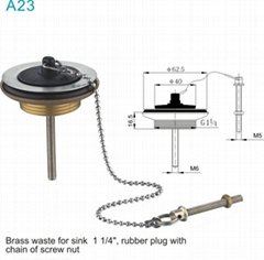 1 1/4“ Brass waste for sink