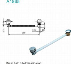 Push up drain for bathtub