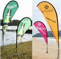 Customszie Folded Aluminum Pole 453cmH Beach Flag with Pin Base with Outdoor Adv 1