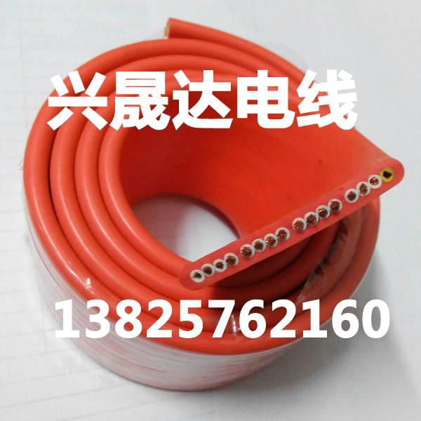 兴晟达厂家直销耐弯曲8芯1.5平方橙色电梯扁电缆 2