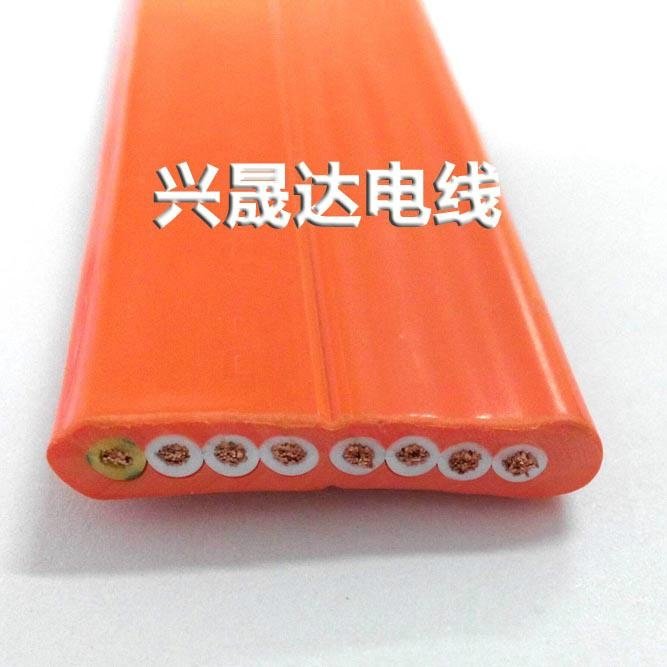 兴晟达厂家直销耐弯曲8芯1.5平方橙色电梯扁电缆 3