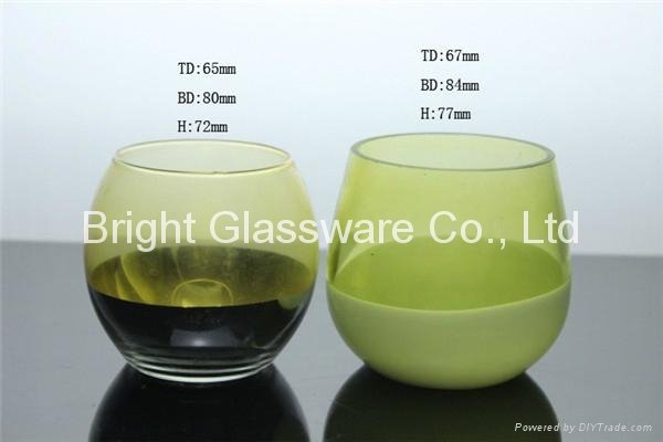 Eco-friendly green blown glass candle holder wholesale in China