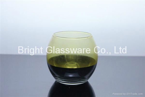 Eco-friendly green blown glass candle holder wholesale in China 2